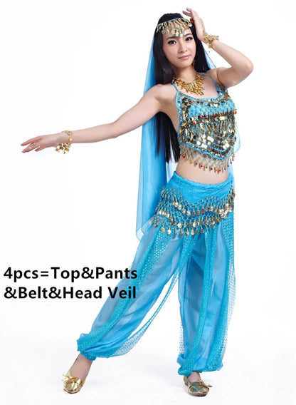 Belly Dance Costumes For Sale Pants Women Bollywood Indian Egyptian Belly Dance Dance Plus Size For Adult For Women 4pcs Costume