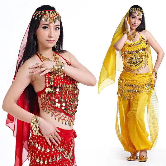 Belly Dance Costumes For Sale Pants Women Bollywood Indian Egyptian Belly Dance Dance Plus Size For Adult For Women 4pcs Costume