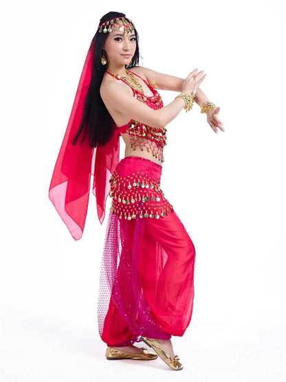 Belly Dance Costumes For Sale Pants Women Bollywood Indian Egyptian Belly Dance Dance Plus Size For Adult For Women 4pcs Costume