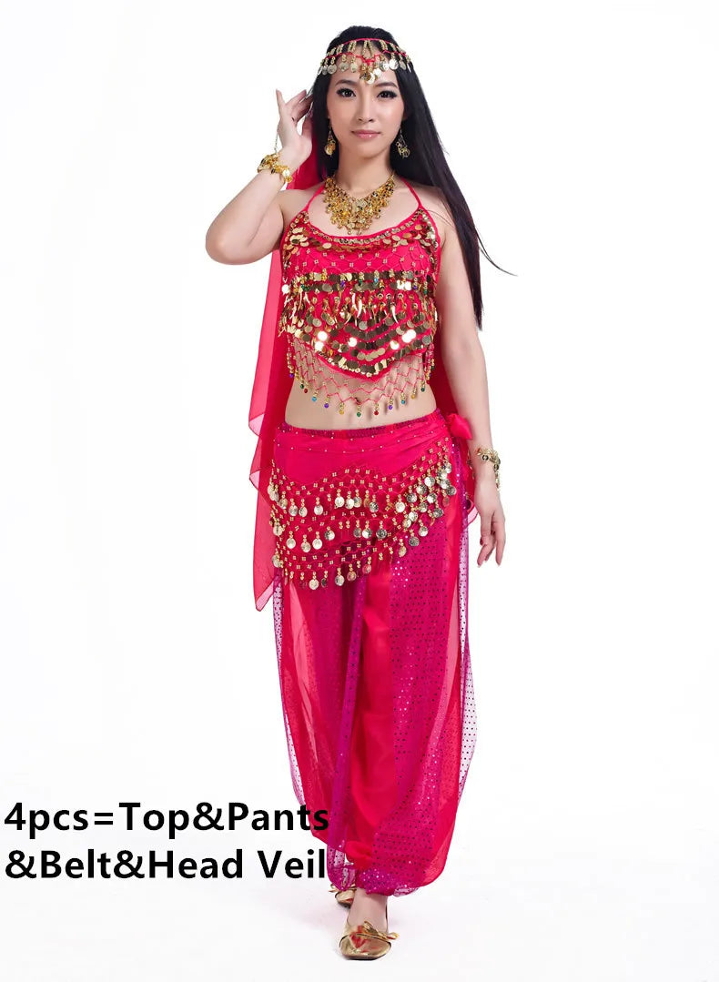 Belly Dance Costumes For Sale Pants Women Bollywood Indian Egyptian Belly Dance Dance Plus Size For Adult For Women 4pcs Costume