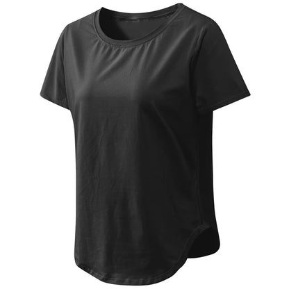 Women Yoga Top Solid Short Sleeve Sport T-Shirt Loose Fitness Yoga Top Gym  Shirt Casual Running Top Training Shirt