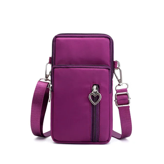 Crossbody Bags For Women Waterproof Nylon Multifunction Casual Small Bag Mobile Phone Case Crossbody Bag Sports Purse