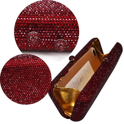 Wine Cheaper Crystal Rhinestones Women Evening Clutch Bag Bridal Wedding Clutches Party Dinner Prom Chain Shoulder Handbag Purse