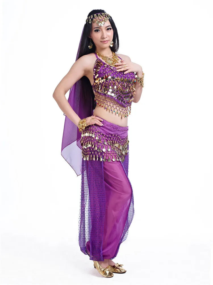 Belly Dance Costumes For Sale Pants Women Bollywood Indian Egyptian Belly Dance Dance Plus Size For Adult For Women 4pcs Costume