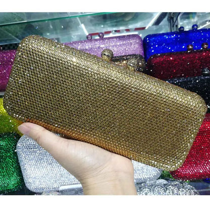 Wine Cheaper Crystal Rhinestones Women Evening Clutch Bag Bridal Wedding Clutches Party Dinner Prom Chain Shoulder Handbag Purse