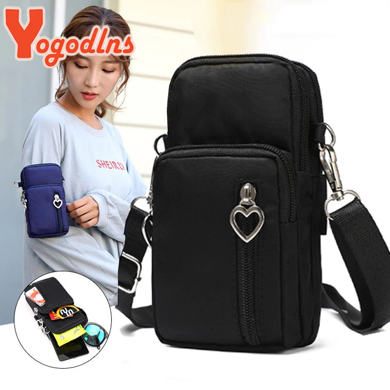 Crossbody Bags For Women Waterproof Nylon Multifunction Casual Small Bag Mobile Phone Case Crossbody Bag Sports Purse