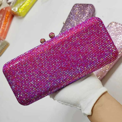 Wine Cheaper Crystal Rhinestones Women Evening Clutch Bag Bridal Wedding Clutches Party Dinner Prom Chain Shoulder Handbag Purse