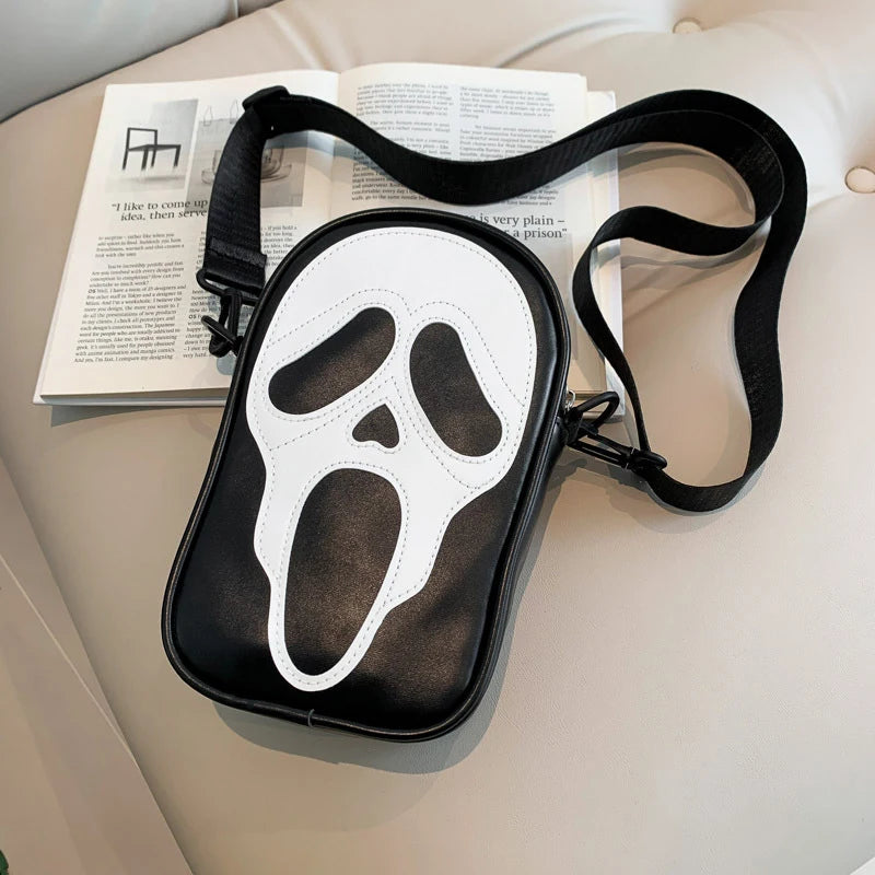 Halloween Ghost Bag Novelty Skull Crossbody Bags Y2k Women Girls Punk Hiphop Horror Skeleton Shoulder Bag Funny Handbag Purses