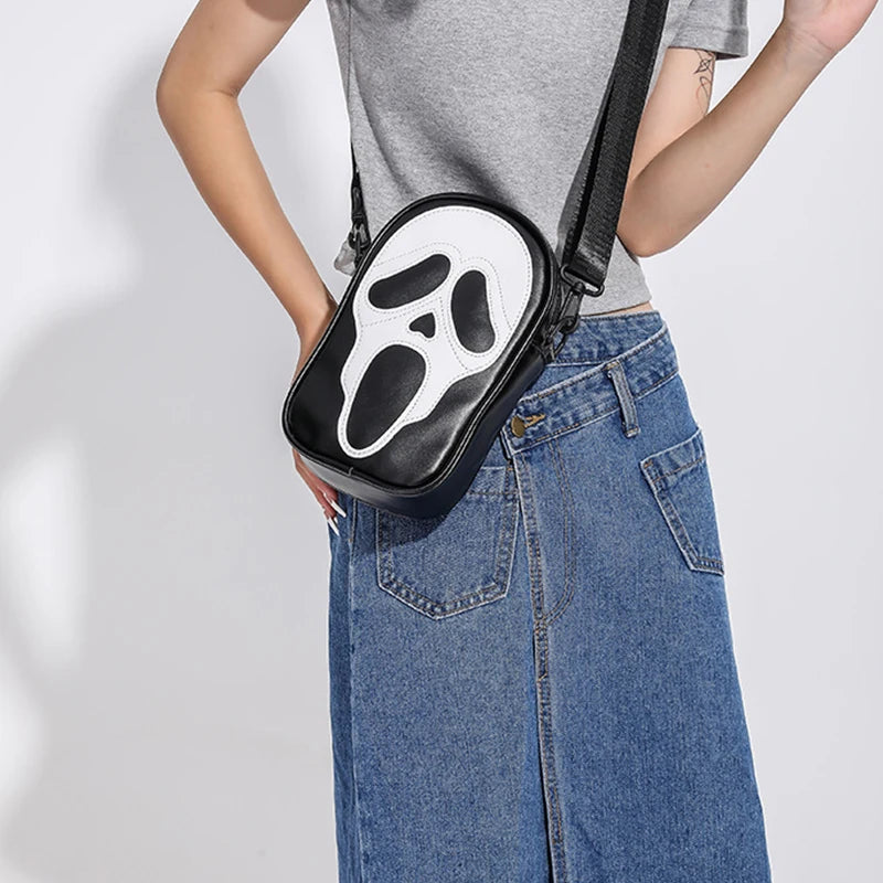 Halloween Ghost Bag Novelty Skull Crossbody Bags Y2k Women Girls Punk Hiphop Horror Skeleton Shoulder Bag Funny Handbag Purses