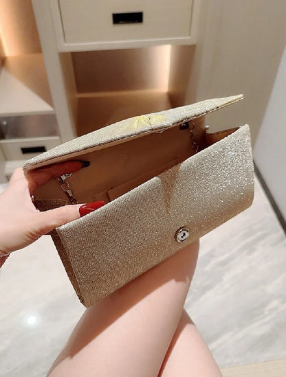 Evening Clutch Bag For Women'S Fashion Shining Gold Silver Long Purse Wedding Party Banquet Bag Ladies Sequin Shoulder Bag