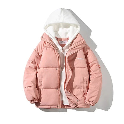 Student Women's Winter Oversize Jacket Down Cotton Padded Coat Female Loose Casual Overcoat Female Fashion Hooded Short Parkas