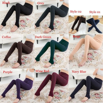 Women Winter Thermal Warm Thick Pantyhose Fluff Lined Stretch Slim Leggings Pants