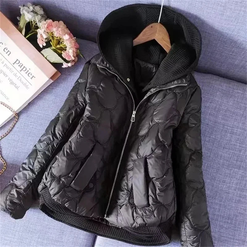 New  Winter Jacket Women Parkas Hooded Thick Down Cotton Padded Parka Female Jacket Short Coat Slim Warm Outwear