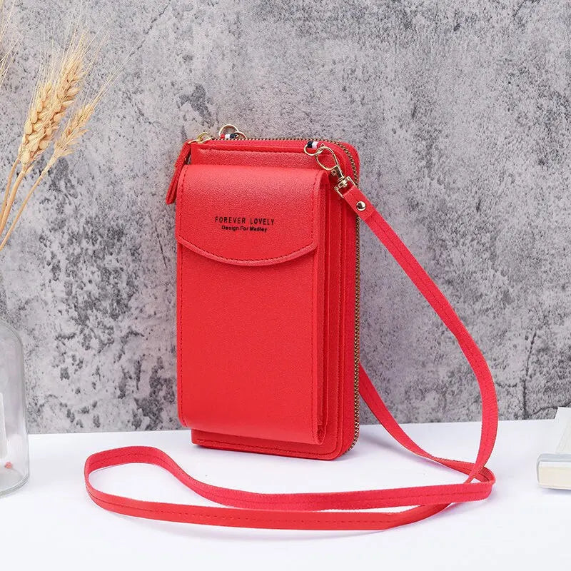 Fashion Single Shoulder Crossbody Cell Phone Bag Mini Versatile Satchel Multi Card Position Card Bag Keycase Female