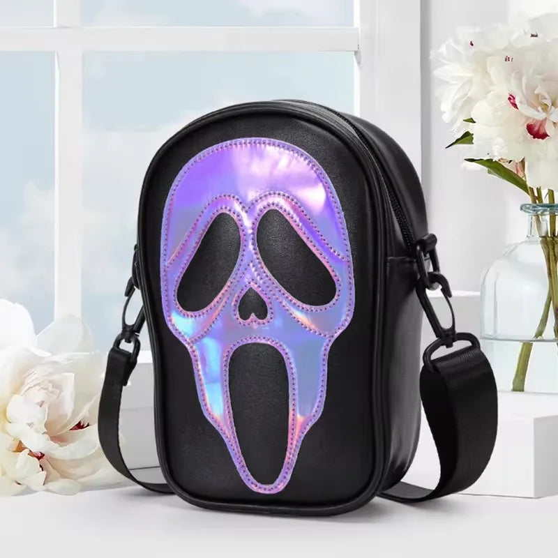 Halloween Ghost Bag Novelty Skull Crossbody Bags Y2k Women Girls Punk Hiphop Horror Skeleton Shoulder Bag Funny Handbag Purses