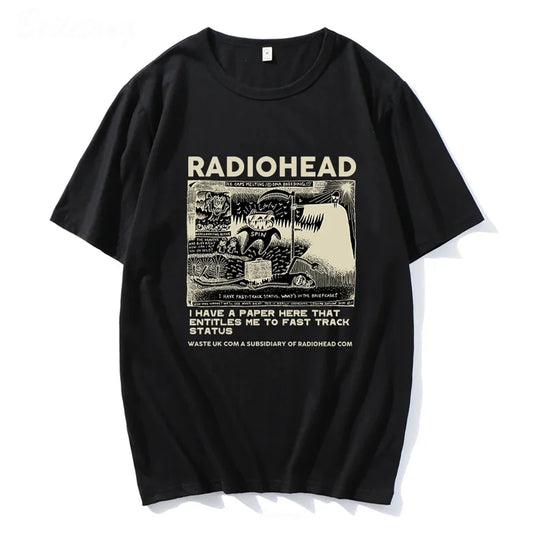 Radiohead T Shirt Men Vintage Classic Tees North America Tour Rock Boy women's tshirt Camisetas Hombre Hip Hop Street casual Top