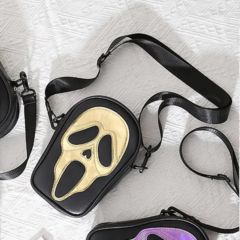 Halloween Ghost Bag Novelty Skull Crossbody Bags Y2k Women Girls Punk Hiphop Horror Skeleton Shoulder Bag Funny Handbag Purses