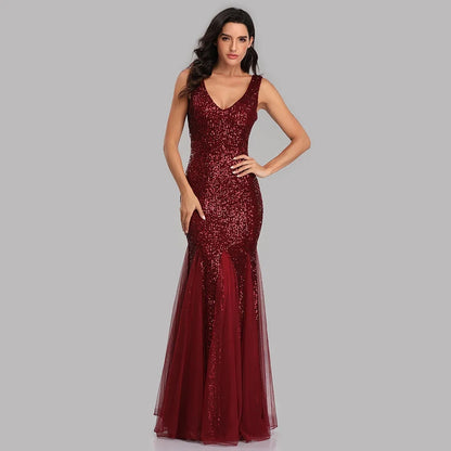 XUCTHHC Big Discount Clearance Brand Lowest Price Women Evening Dresses Long Christmas Party Dress Birthday Dress