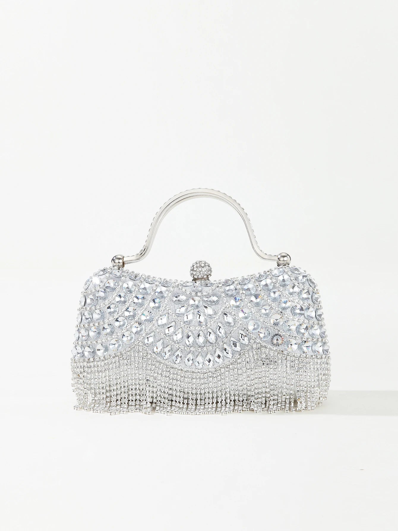 Gorgeous and shiny diamonds rhinestones tassels handle evening bags for party and wedding