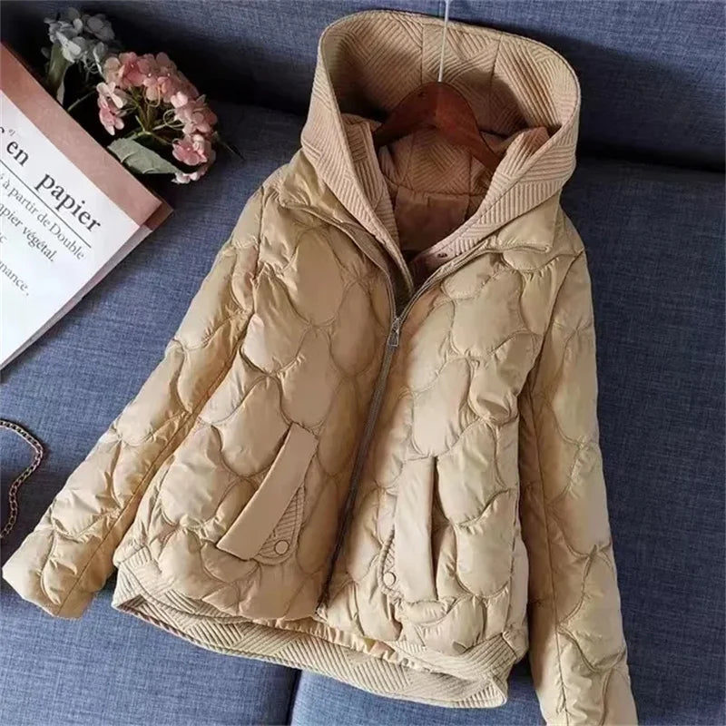 New  Winter Jacket Women Parkas Hooded Thick Down Cotton Padded Parka Female Jacket Short Coat Slim Warm Outwear