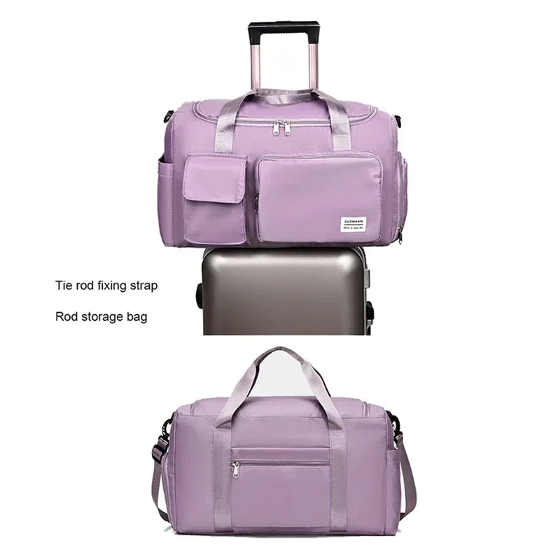 Carry On Travel Bag Large Capacity Weekender Overnight Duffle Bags with Shoe Compartment Sports Fitness Bags for Women