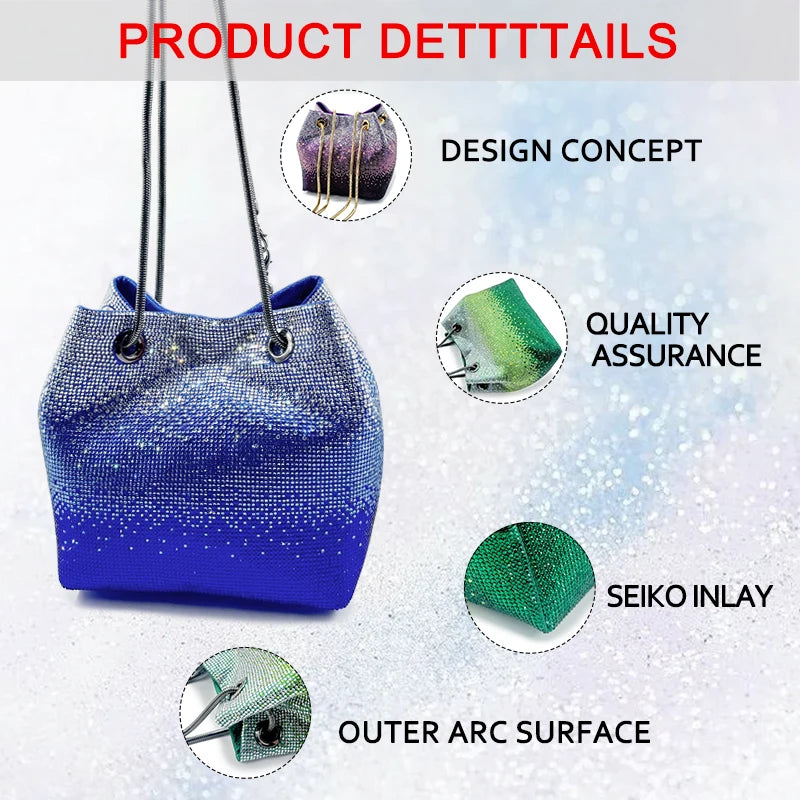 Latest Italian Design Luxury Shiny Wedding Party Ladies Handbag high quality Diamond Tote Evening Bag