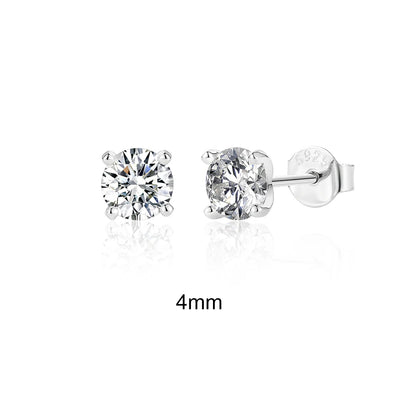 CANNER 0.5-1.2 Carat D Color Moissanite Ear Stud Earrings For Women 925 Sterling Silver Sparkling Piercing Earring Fine Jewelry